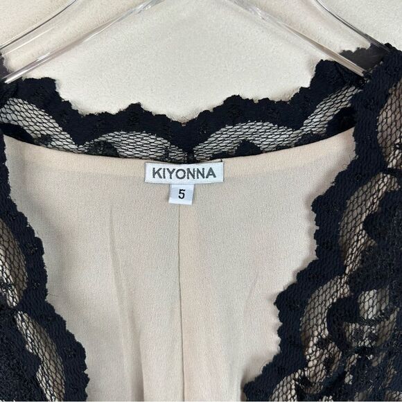 Kiyonna Black Lace Midi V-Neck Dress New Size 5X Mother Of Bride Cocktail - Picture 6 of 7